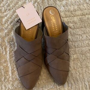 LC Lauren Conrad Women's Taupe Mules